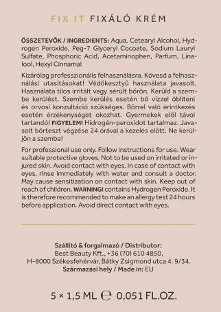 Szempilla lifting fixáló krém