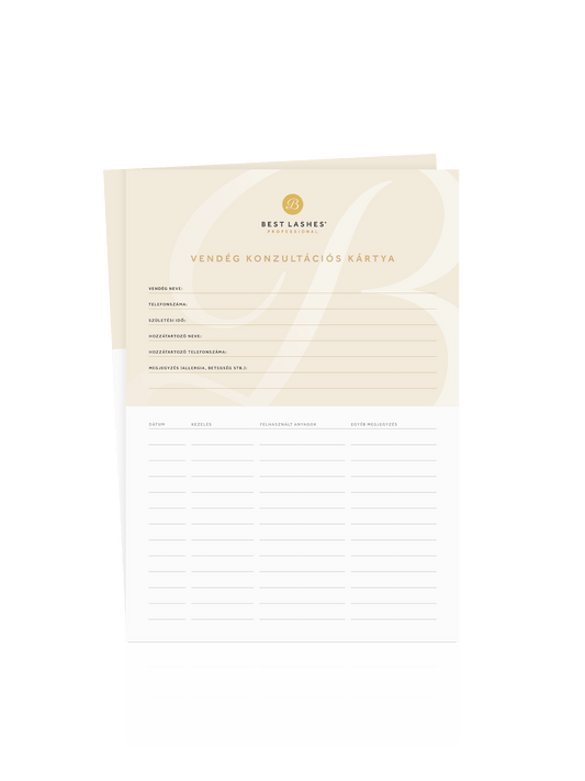 Vendég Konzultációs Kártya / Beleegyező nyilatkozat - Szempilla lifting